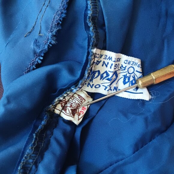 sz 38 Vintage 1940s Swim Dress Nylon Sea Goddess Zipback Atomic Bombshell Sexy - Picture 7 of 11